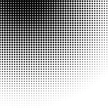 Circle halftone pattern / texture. Monochrome halftone dots. Stock Illustration