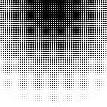 Circle halftone pattern / texture. Monochrome halftone dots. Illustrazione stock