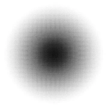 Circle halftone pattern / texture. Monochrome halftone dots. Illustrazione stock
