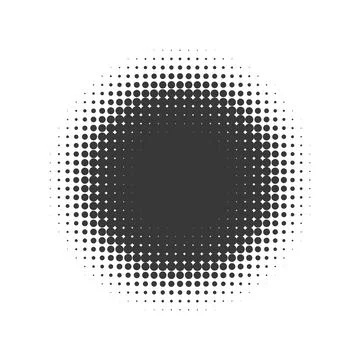 Circle halftone set. Modern dotted circles halftones. Black dotwork gradients Illustrazione stock