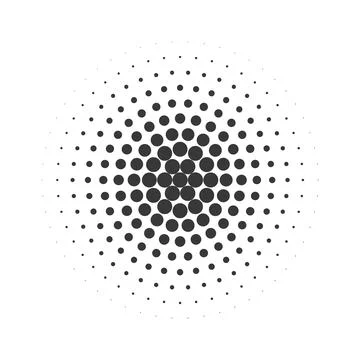Circle halftone set. Modern dotted circles halftones. Black dotwork gradients Stock Illustration