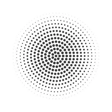 Circle halftone set. Modern dotted circles halftones. Black dotwork gradients Stock Illustration