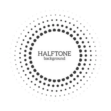 Circle halftone shape. Round dot grunge effect for medical or cosmetic logo or Stock Illustration