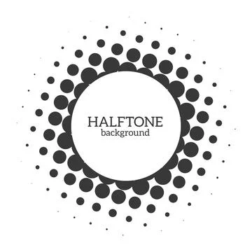 Circle halftone shape. Round dot grunge effect for medical or cosmetic logo or 스톡 일러스트