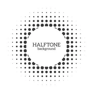 Circle halftone shape. Round dot grunge effect for medical or cosmetic logo or Illustrazione stock
