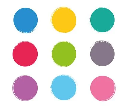 Circle hand drawn abstract design element set イラスト素材