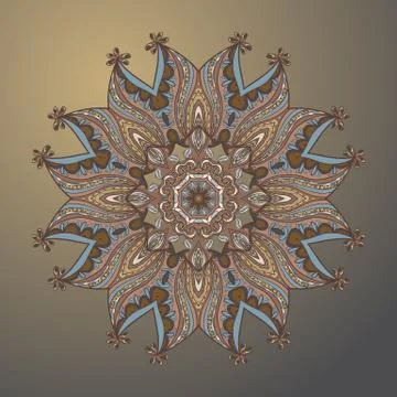 Circle hand drawn arabic style ornament Illustrazione stock