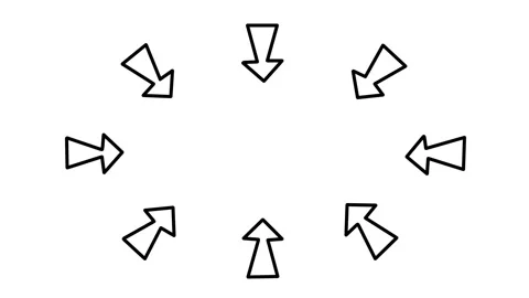 Circle of hand drawn arrows animation, stop motion doodle arrows Stock Footage 148968535