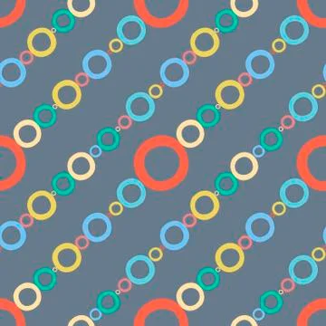 Circle Hand Drawn Background Colored Lines Seamless Pattern Stock Illustration