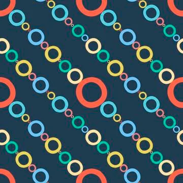 Circle Hand Drawn Background Colored Lines Seamless Pattern Stock Illustration