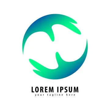 Circle hand logo Illustrazione stock