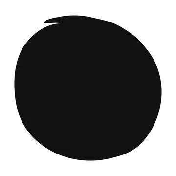Circle hand painted with ink paint, isolated on white background Stock Illustration