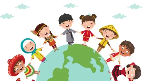 Circle Of Happy Children Different Races Stock Footage 137066670