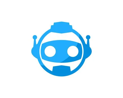 Circle head robot with antenna in the ear Illustrazione stock