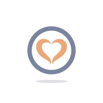 Circle with heart logo design. Simple and elegant logo design featuring a h.. Stock Illustration
