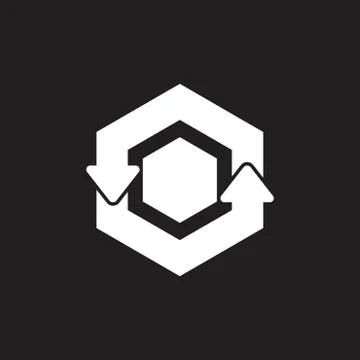 Circle hexagonal arrow symbol logo vector Stock-Illustration