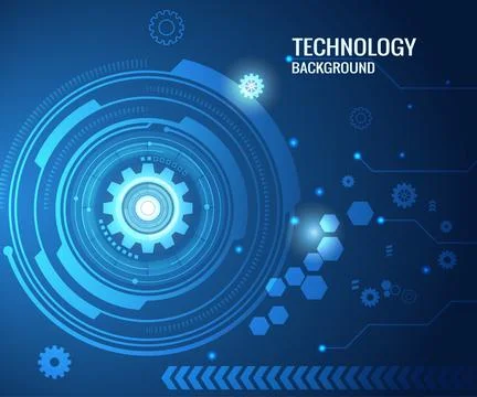The circle high technology with circuit line blue background, illustrator dig Stock Illustration