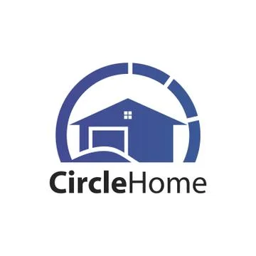 Circle home logo concept design. Symbol graphic template element Stock Illustration