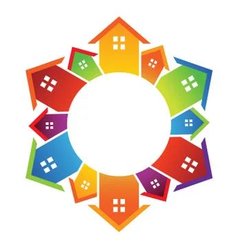 Circle of  Houses Stock Illustration