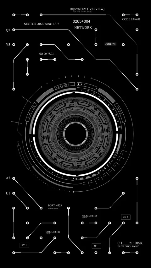 Circle HUD digital 2D elements geometry shape Video stock 318296947