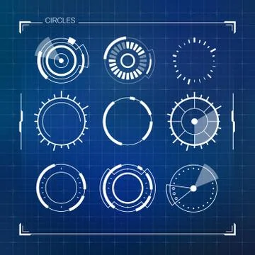 Circle HUD elements Stock Illustration