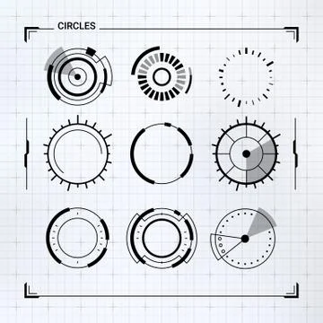 Circle HUD elements Stock Illustration