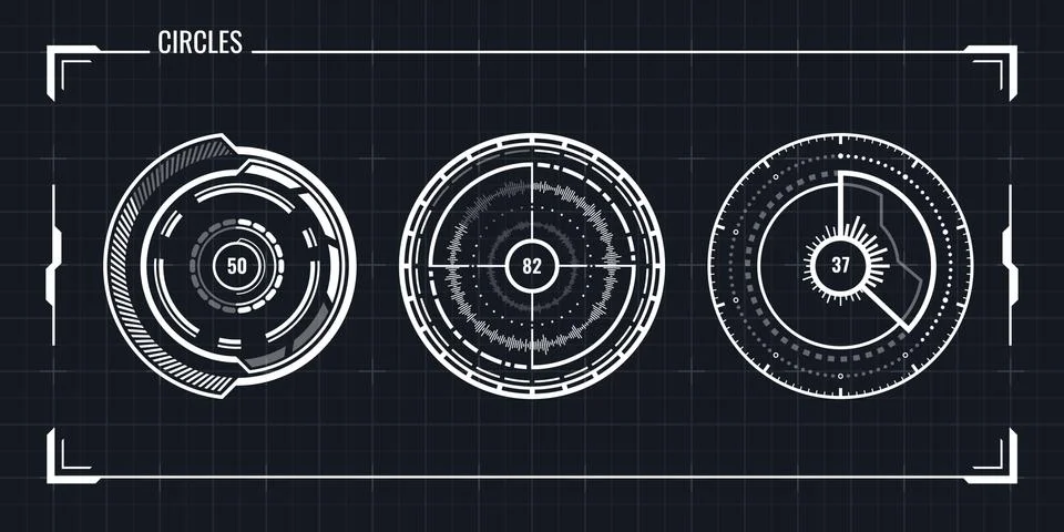 Circle HUD elements Stock Illustration