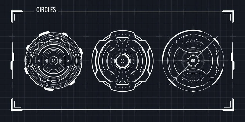 Circle HUD elements Stock Illustration