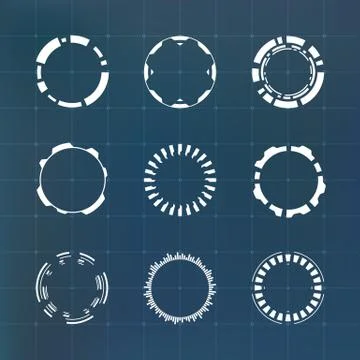 Circle HUD elements Stock Illustration