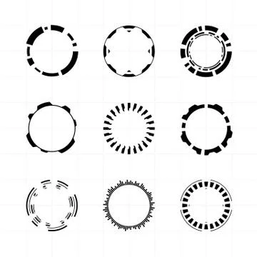 Circle HUD elements Stock Illustration