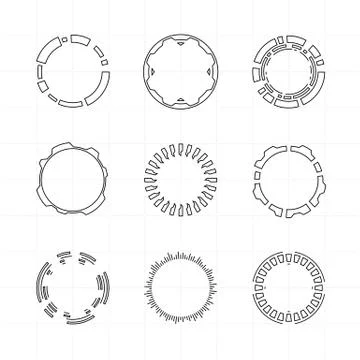 Circle HUD elements Stock Illustration