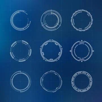 Circle HUD elements Stock Illustration