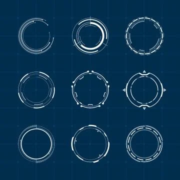 Circle HUD elements Stock Illustration