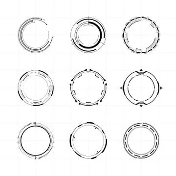 Circle HUD elements Stock Illustration