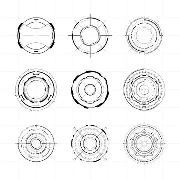 Circle HUD elements イラスト素材
