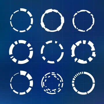 Circle HUD elements Stock Illustration