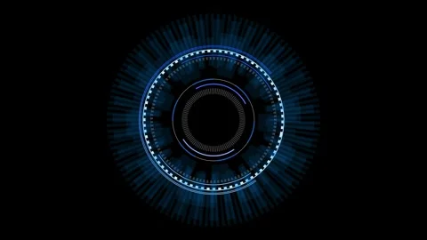 Circle HUD futuristic Sci Fi circle elements appearing. Artificial intelligence Stock Footage 293365586