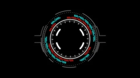 Circle hud head up display interface element for futuristic cyber Stock Footage 104794612