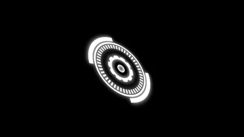 Circle HUD Interface hood holographic animation Isolated on Black Background Stock Footage 321194229
