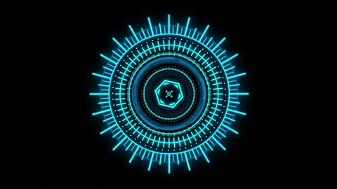Circle HUD technological futuristic elements. Sci Fi circle elements appearing. Stock Footage 158696813