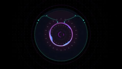 Circle HUD technological futuristic elements Stock Footage 303462423