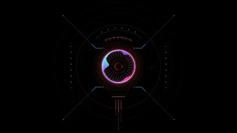 Circle HUD technological futuristic elements Stock Footage 303462437