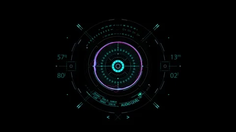 Circle HUD technological futuristic elements Stock Footage 303462443