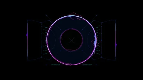 Circle HUD technological futuristic elements Stock Footage 303462444