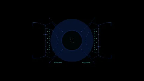 Circle HUD technological futuristic elements Stock Footage 303462447