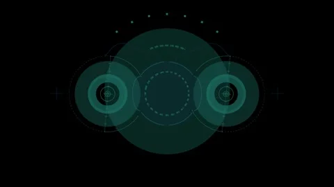 Circle HUD technological futuristic elements Stock Footage 303462451
