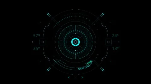 Circle HUD technological futuristic elements Stock Footage 303462456