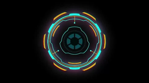 Circle HUD technological futuristic elements Stock Footage 304408767