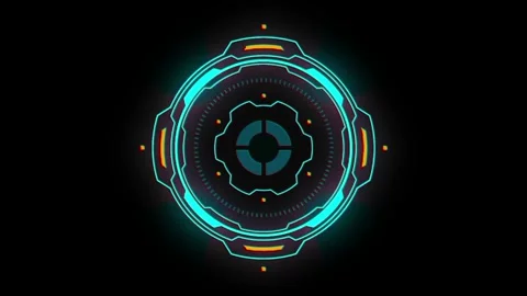 Circle HUD technological futuristic elements Stock Footage 304408772
