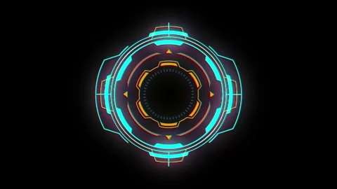 Circle HUD technological futuristic elements Stock Footage 304408780